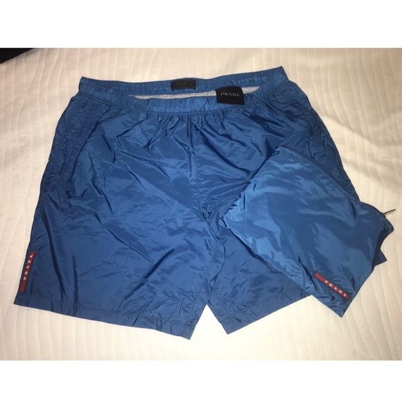 prada mens swim trunks